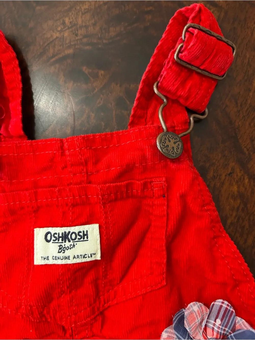 OshKosh B'gosh Red Corduroy Tulle Skirtall 24M Overall Dress